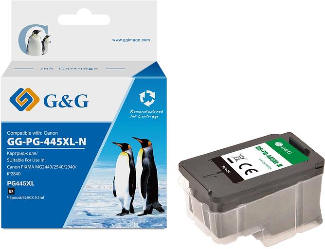 Картридж струйный G&G GG-PG-445XL-N PG-445 черный (15мл) для Canon PIXMA MG3040/2545S/2440/2940/2540/2540S;iP2840;MX494;TS204/3140/3440;TR4540/3340/4640 фото 1