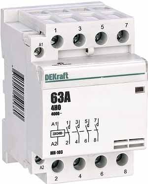 Модульный контактор 4НО 63А 230В МК-103 DEKraft фото 3