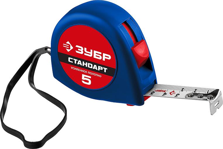 Рулетка ЗУБР "КОМФОРТ", корпус с резиновым напылением, 5мх19мм 34016-5 фото 1