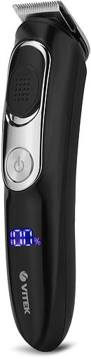 Триммер Vitek VT-2549 BK Питание сеть/аккумулятор. Встроенная аккумуляторная батарея Li-ion 700 mAh 3,7V. Время зарядки 90мин. Время автономной работы 45мин. Влажная очистка. Детальный триммер. Индикатор зарядки. ЖК дисплей с индикацией процента зарядки б фото 1