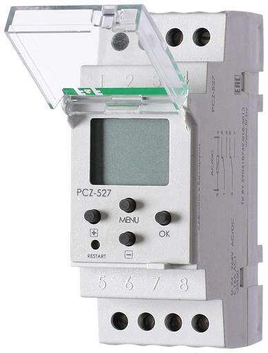 Реле времени PCZ-527 (2канала астрономическое 24-264В AC/DC 2х16А 2перекл. IP20 монтаж на DIN-рейке) F&F EA02.002.006 фото 1