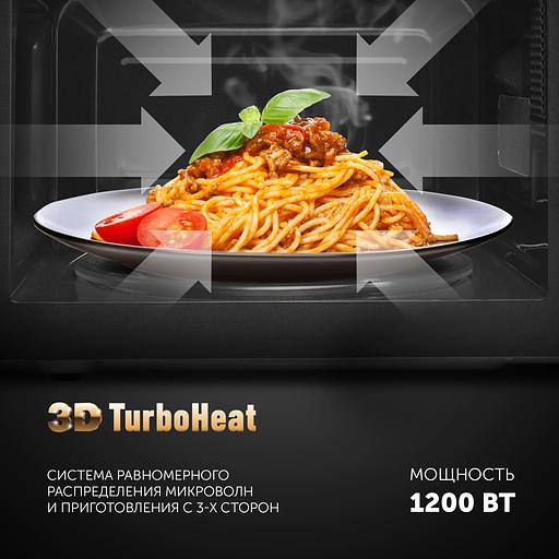 Микроволновая печь Polaris PMO 2001 RUS графитовый 20л 700Вт поворотный механизм фото 2