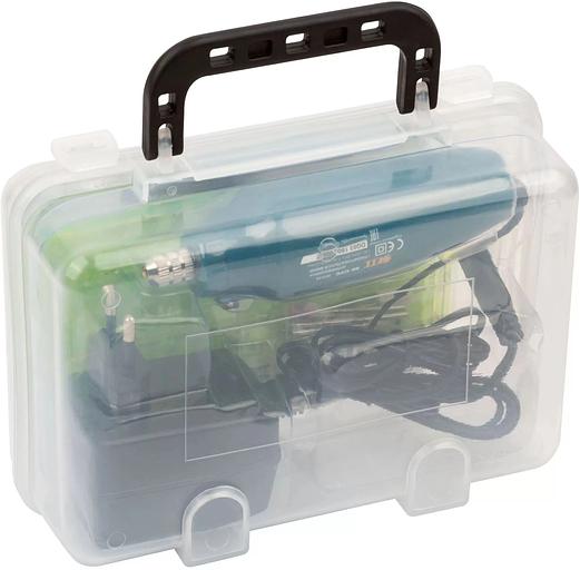 Мини-дрель FIT 80530 12 Вт; 12000 об/мин; 3,2 мм; адаптер; набор насадок; пластик. кейс фото 4