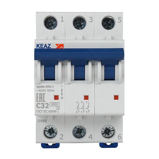 Выключатель автоматический OptiDin BM63-3C32-УХЛ3 (Новый) | 260796 | КЭАЗ фото 2