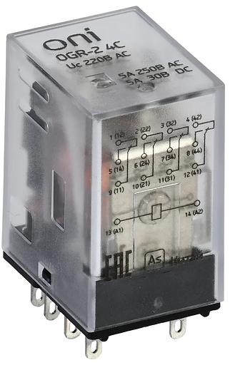 Реле общего назначения OGR-2 4C 220В AC ONI OGR-2-4C-AC220V фото 1