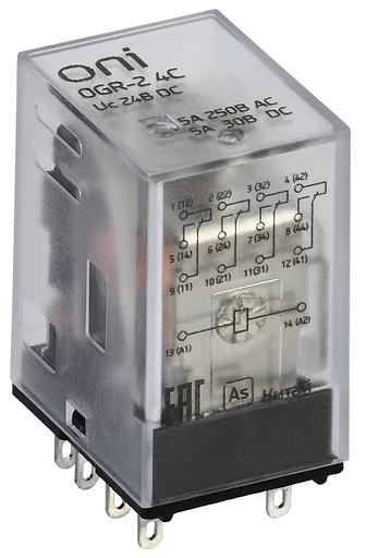 Реле общего назначения OGR-2 4C 24В DC ONI OGR-2-4C-DC24V фото 1
