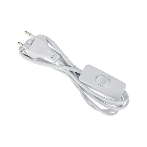 Сетевой шнур с выключателем 2х0,75 мм², 1,8 м белый REXANT фото 1