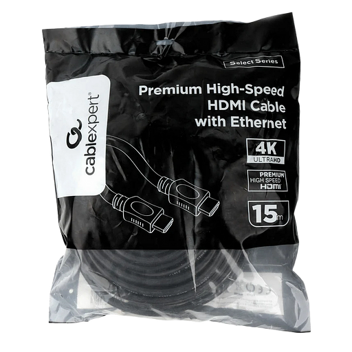 Кабель HDMI Cablexpert CC-HDMI4L-15M, 15м, v2.0, 19M/19M, серия Light, черный, позол.разъемы, экран, пакет фото 4