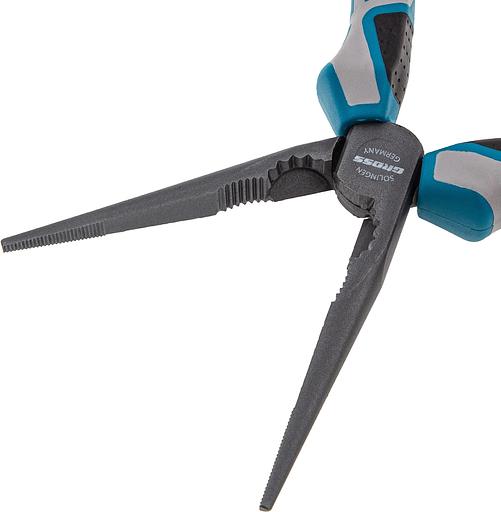 Длинногубцы прямые GROSS 205 мм, трехкомпонентные рукоятки 17171 фото 7