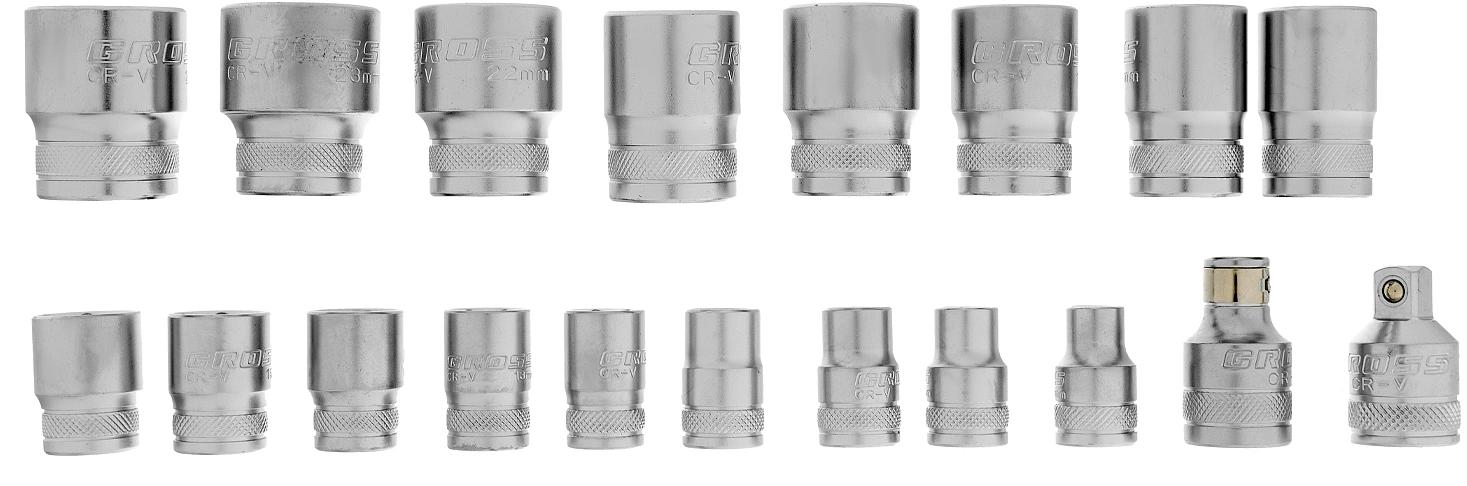 Набор торцевых GROSS головок, трещотка 120 зубьев, 36 предметов 14144 фото 10