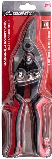 Ножницы по металлу, 250 мм, левые, обрезиненные рукоятки// Matrix фото 1