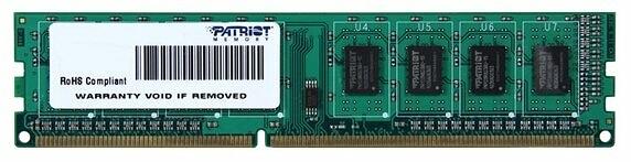 Оперативная память Patriot SL 4GB DDR3 1333MHz PC10600 DIMM PSD34G133381 CL9 1*4GB фото 1