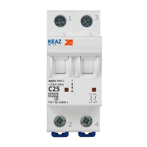 Выключатель автоматический модульный OptiDin BM63-2C25-4.5-УХЛ3 КЭАЗ 326805 фото 2