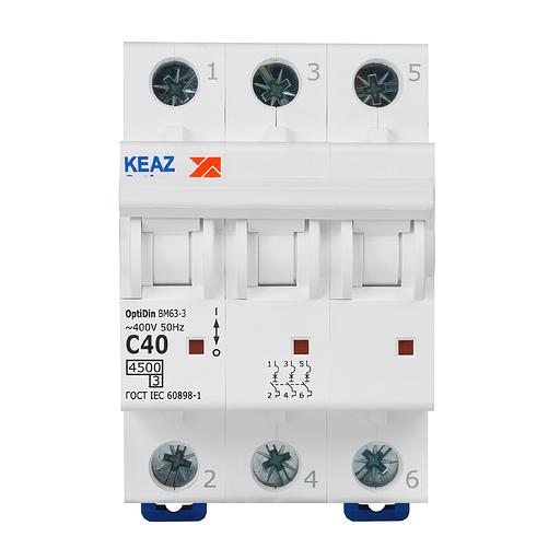 Выключатель автоматический модульный OptiDin BM63-3C40-4.5-УХЛ3 КЭАЗ 326816 фото 2