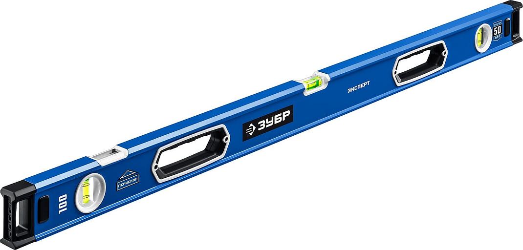 Мощный уровень ЗУБР 1000 мм с рукоятками и зеркальным глазком Эксперт фото 1