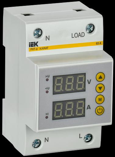 Реле напряжения и тока РНТ-д 1-ф. 54мм 63А IEK фото 1