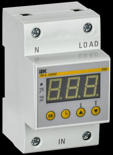 Реле напряжения РН-д 1-ф. 54мм 63А IEK фото 1