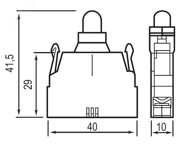 Блок контактный с клеммными зажимами под винт со светодиодом на 220В фото 2