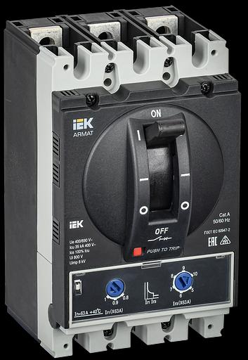 Автоматический выключатель ARMAT в литом корпусе 3P A 35кА 63А ТМ рег. IEK фото 1