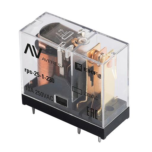 Реле промежуточное РП slim 25/1 10A 230В AC EKF AVERES фото 1
