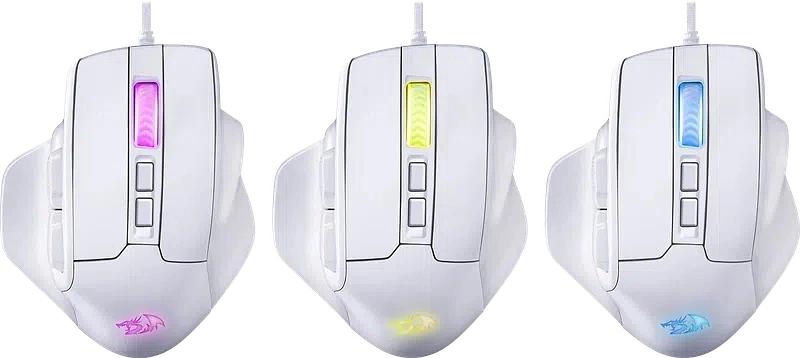 Мышь проводная REDRAGON Bullseye белый, 12400 dpi, USB, кнопки - 8 фото 4