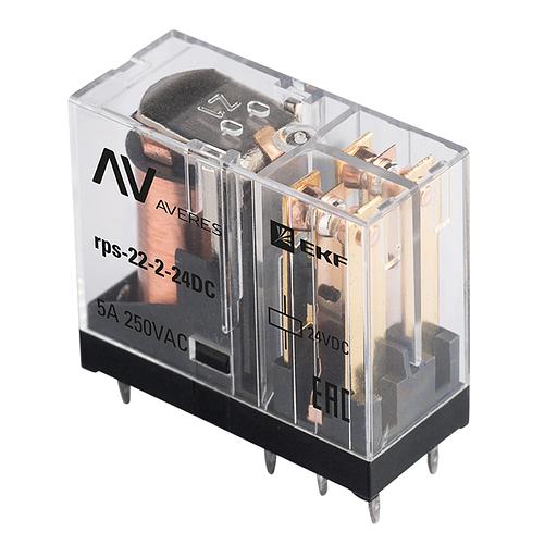 Реле промежуточное РП slim 22/2 5А 24В DC AVERES EKF rps-22-2-24DC фото 1