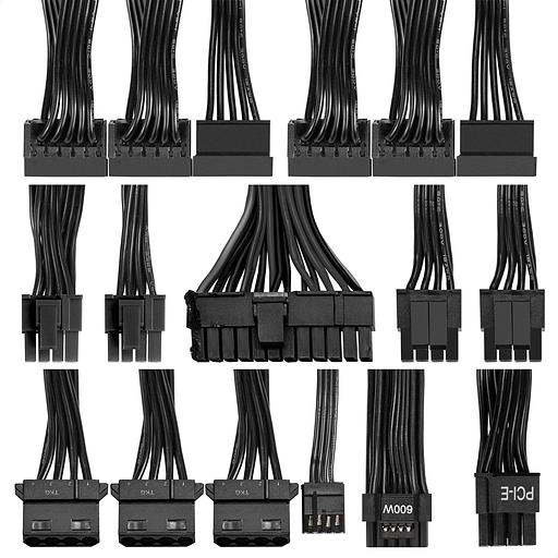 Блок питания 650W ExeGate 80 PLUS® GOLD 650VSP FС (ATX3.0, APFC, КПД 90% (80 PLUS GOLD), 120mm fan, 24pin, 2x(4+4)pin, PCIE5.0/12VHPWR, 2xPCI-E, 6xSATA, 3xIDE, 1xFDD, Full Cable Management, black, Color box) фото 6