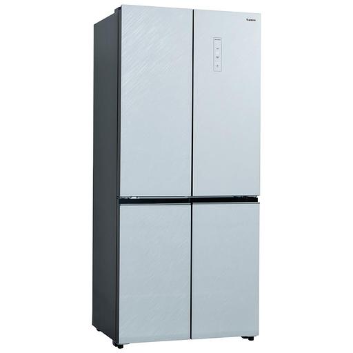 Холодильник BIRYUSA CD 496 TWG текстурированное белое стекло трёхкамерный 334/162л морозилка снизу, NoFrost, Side by Side фото 2