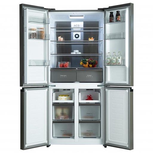 Холодильник Бирюса CD 496 TBG текстурированное черное стекло трёхкамерный 334/162л морозилка снизу, NoFrost, Side by Side фото 3