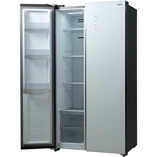 Холодильник Бирюса SBS 541 TWG текстурированное белое стекло двухкамерный 343/198 л морозилка слева, NoFrost, Side-by-side фото 2