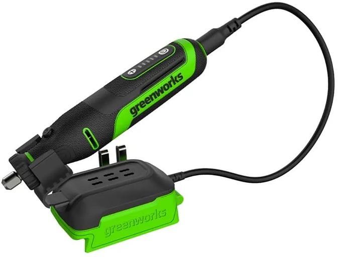 Гравер аккумуляторный GreenWorks G24RT, 24V, бесщеточный, с принадлежностями 52 шт., без АКБ и ЗУ (3200807) фото 1