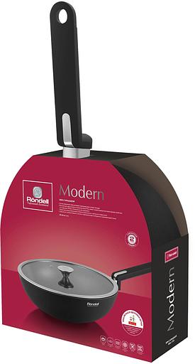 Сковорода ВОК Rondell Modern RDA-1723, 30см, с крышкой, черный фото 6