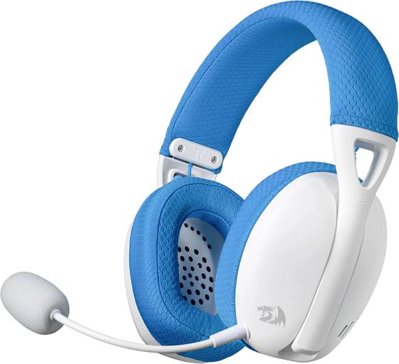 Беспроводная игровая гарнитура REDRAGON IRE PRO бело-синяя (USB, 2.4G, Bluetooth, 40 мм, 400 мАч) фото 1