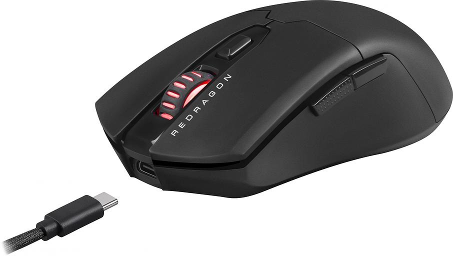 Игровая мышь REDRAGON FYZU чёрная (USB, Pixart P3395, Huano, 6 кн., 26000 Dpi, RGB подсветка) фото 6