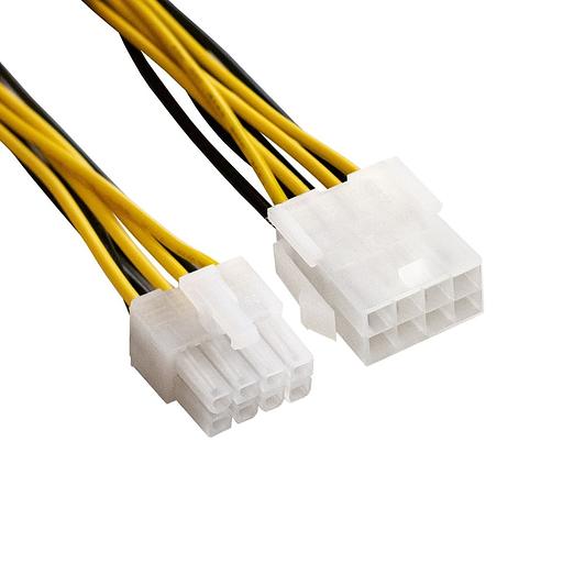 Удлинитель кабеля питания материнской платы +12V ExeGate EX-EXT-8M8F-0.2 (8pin EPS12V M/8pin EPS12V F, 0,2м) фото 2