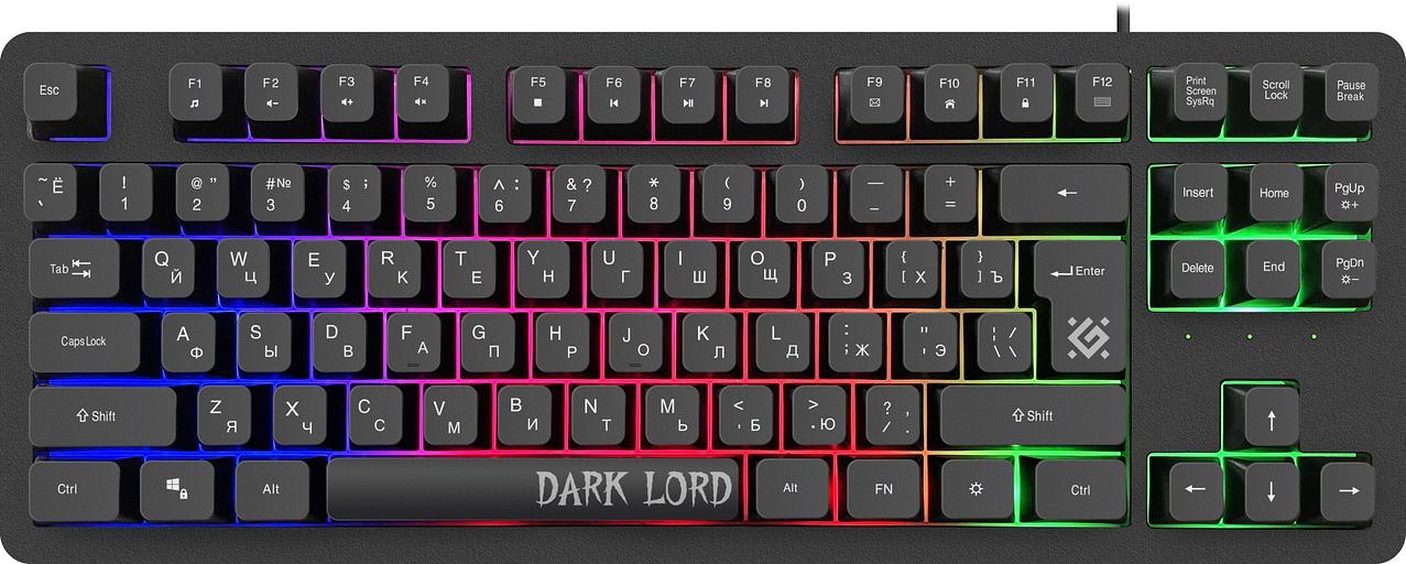 Проводная игровая клавиатура Defender Dark Lord GK-580 RU, черный,радужная,87кнопок фото 1