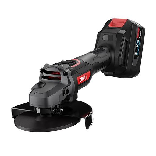 Угловая шлифмашина аккумуляторная Deli DC601, (2АКБ*4Ач + ЗУ, 20В, 115мм, М14, 3500/6000/8500об/мин, сумка) фото 1