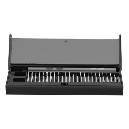 Отвертка аккумуляторная прецизионная Deli DY-DP04-1B1, черный (3,7В, 260мА*ч, 0,2/3Нм, 200об/мин, Type-C, набор бит 25 шт, кейс) фото 2