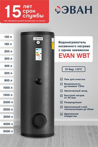 Водонагреватель WBT-HT-800 косвенного нагрева с одним змеевиком фото 2