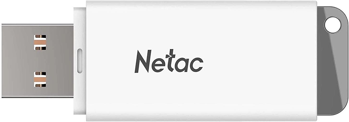 Флешка USB Netac U185, 4ГБ, USB2.0, белый NT03U185N-004G-20WH фото 2