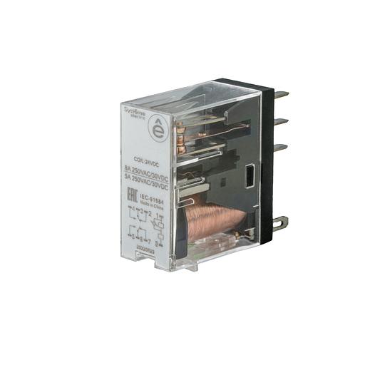 Реле 8A 2CO 24VDC тест кнопка LED фото 1