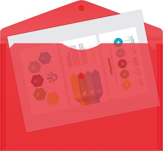 Конверт на кнопке Silwerhof Eco SE-PK120/RED A4 пластик 0.12мм красный фото 2