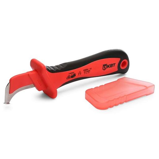 Нож КВТ НМИ-01А монтерский для работы под напряжением до 1000в прозрачный защитный чехол фото 1