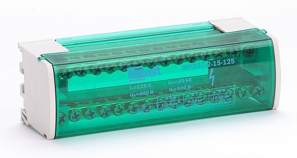 Кросс-модуль на DIN-рейку 2х15 групп, 125А ШН-103 | 32016DEK | DEKraft фото 1