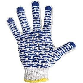 Перчатки х/б с нанесением ПВХ («Волна»), 4 нити, 55-56 г, 7,5 класс вязки фото 1