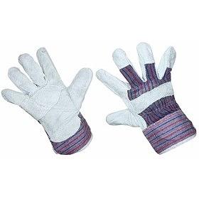 Перчатки спилковые (спилок + х/б ткань), кожевенный спилок класса АВ, материал подкладки 100 % х/б фото 1