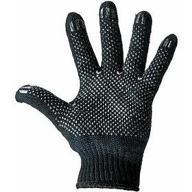 Перчатки полушерстяные с покрытием ПВХ («Зима») черные, 7 нитей, 75-77 г фото 1