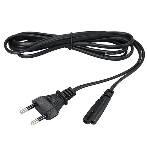 Шнур сетевой, вилка - евроразъем С7, кабель 2x0,5 мм², длина 1,8 метра (PE пакет) REXANT фото 2