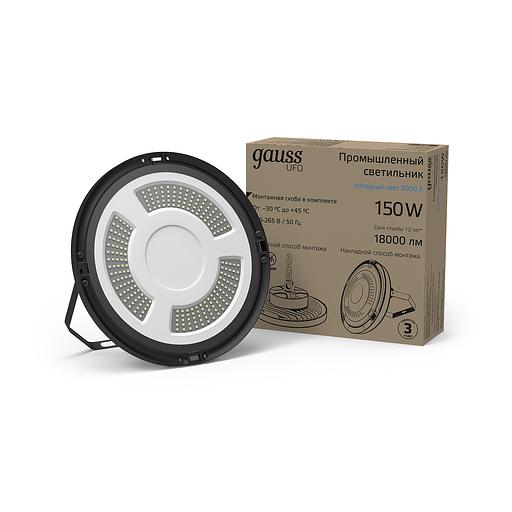 Светильник светодиодный UNIVERSAL UFO D260х88 150Вт 5000К 18000лм IP65 175-265В промышленный 1/4 Gauss 821536350 фото 5