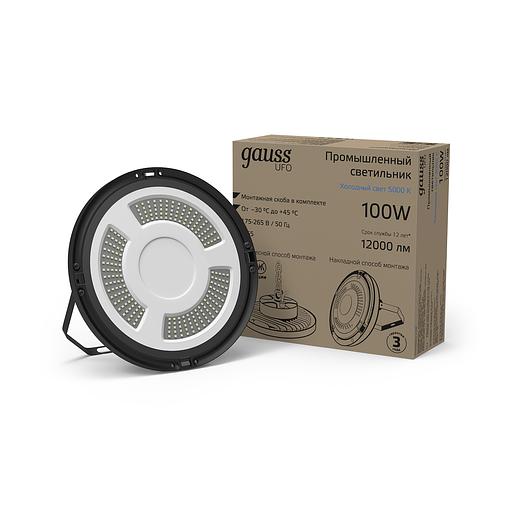 Светильник светодиодный UNIVERSAL UFO D230х88 100Вт 5000К 12000лм IP65 175-265В промышленный 1/4 Gauss 821536300 фото 5
